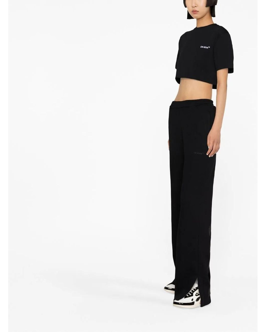 Off-White c/o Virgil Abloh Black Diag-Print Cotton Track Pants