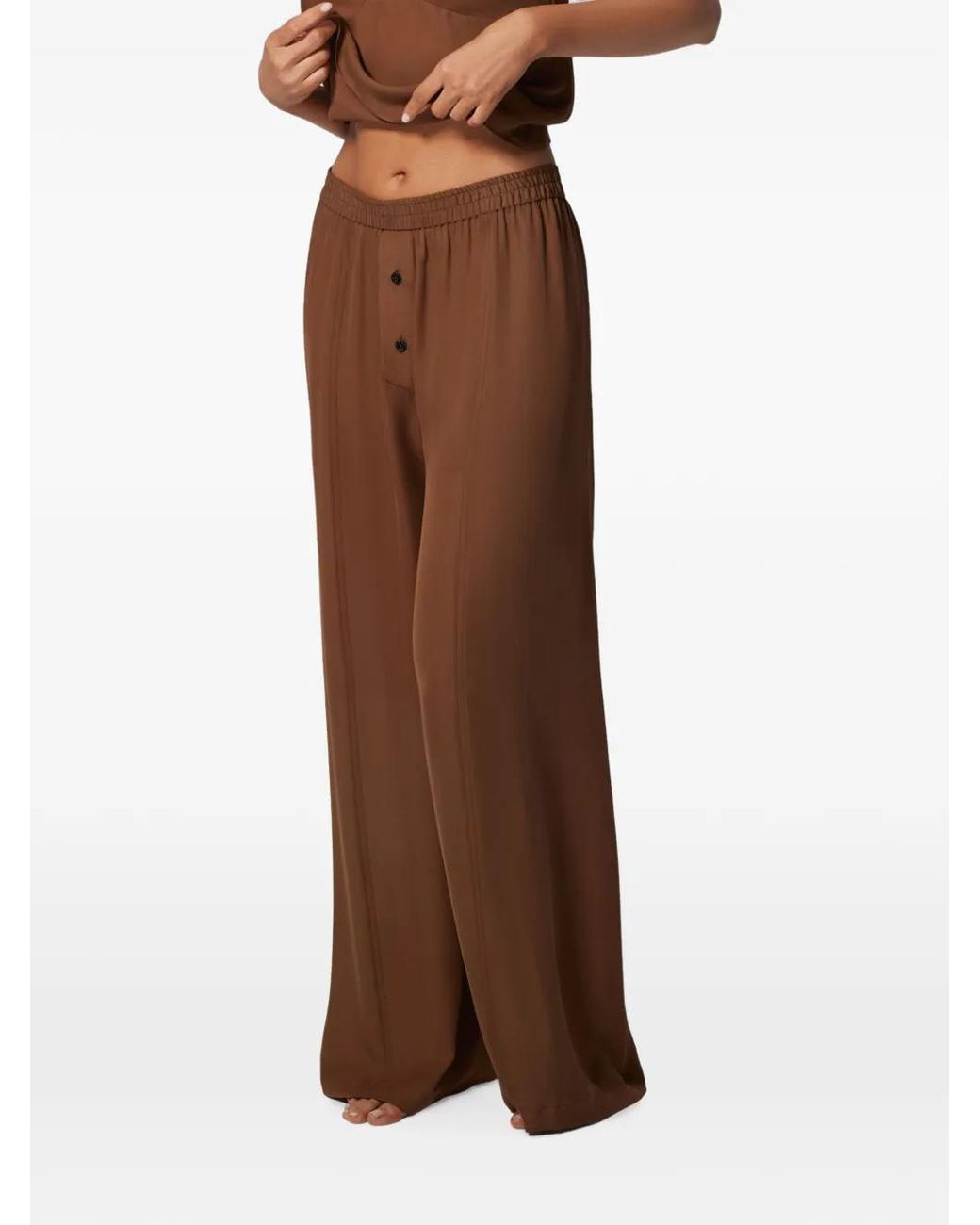 Kiki de Montparnasse Brown Georgette Trousers