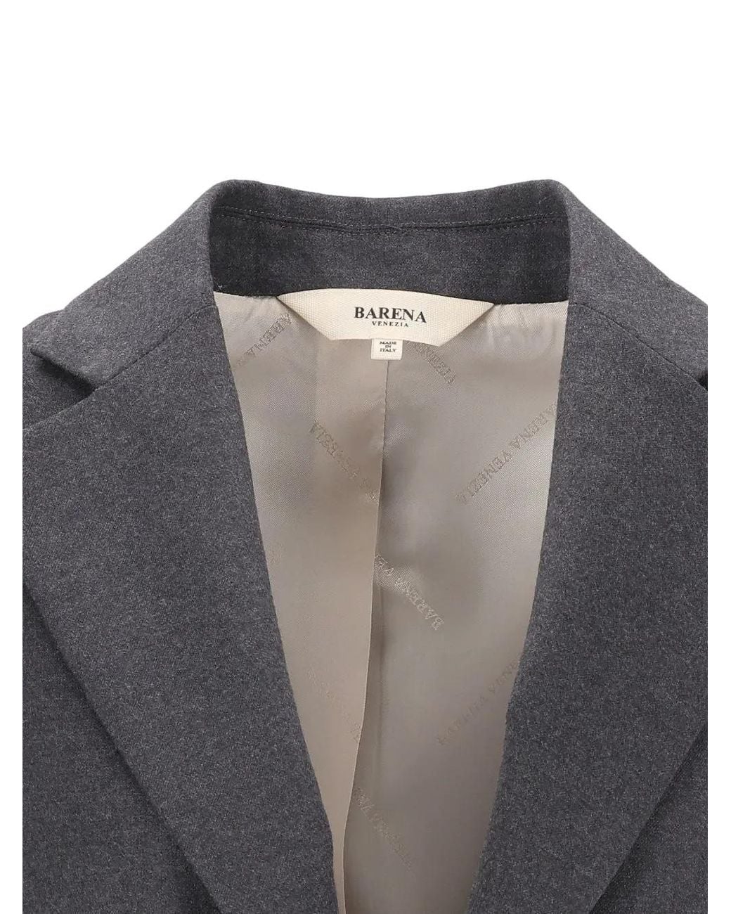 Barena Gray Galà Flan Flannel Single-Breasted Jacket