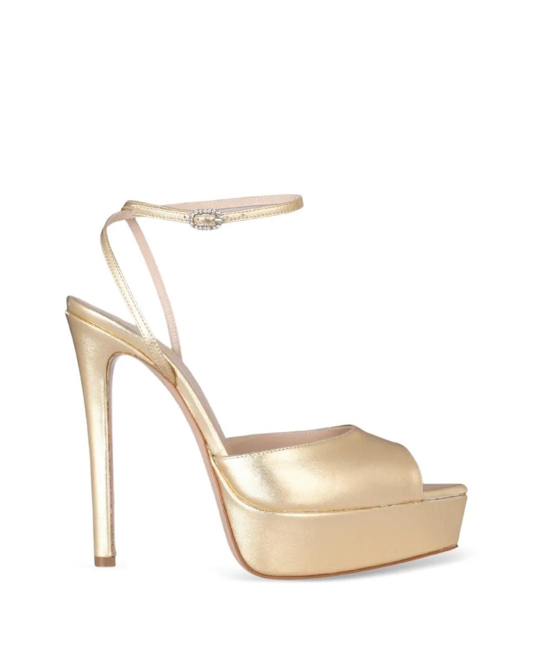Andrea Wazen Loulou Metallic-Effect Platform Sandals