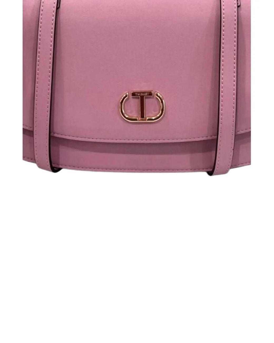 Twinset Pink Logo-Plaque Shoulder Bag