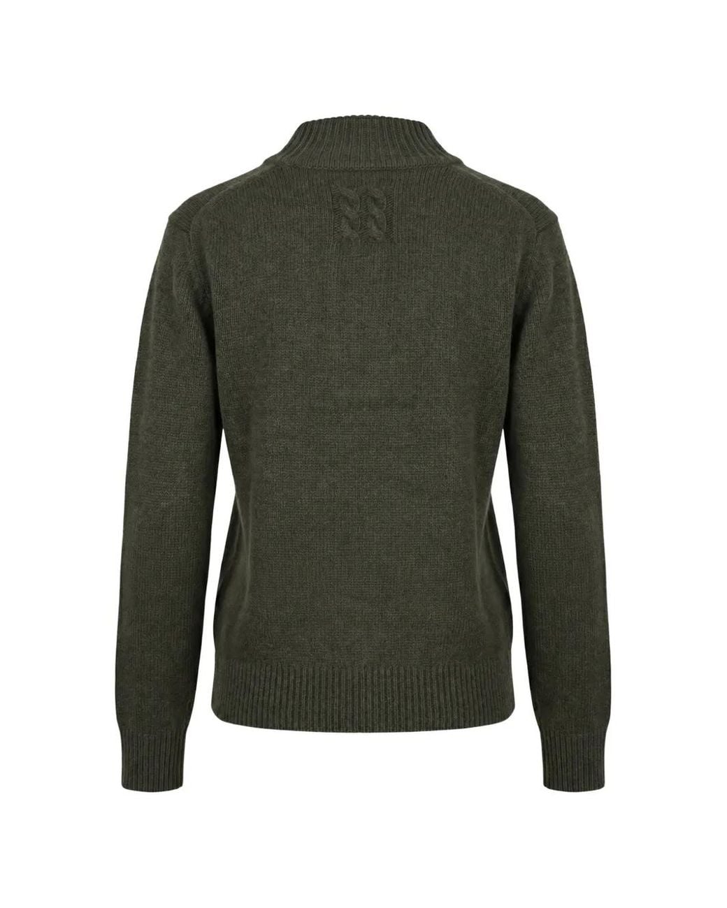 Nili Lotan Green Renata Ribbed-Knit Button-Up Sweater