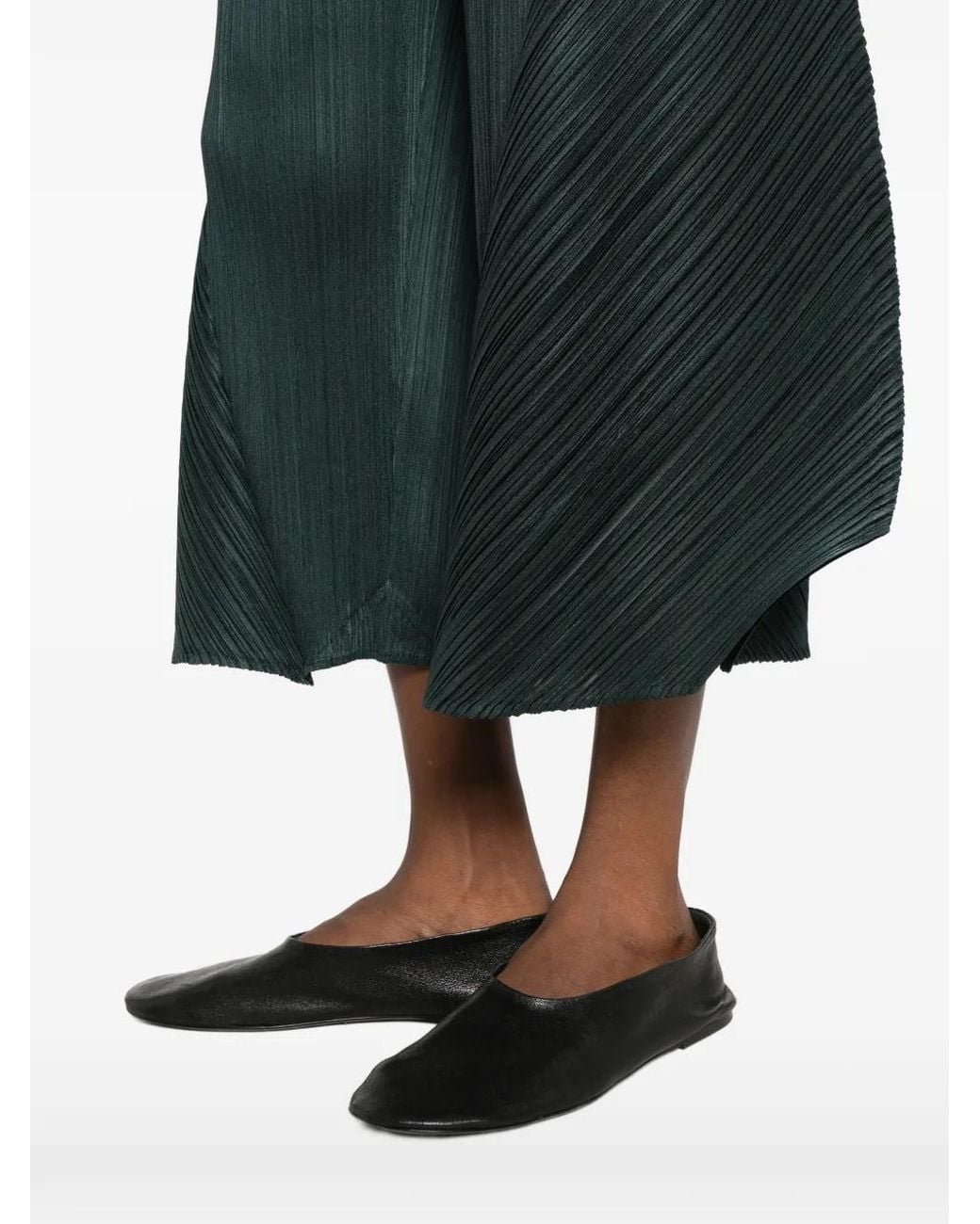 Pleats Please Issey Miyake Green Pleated Trousers