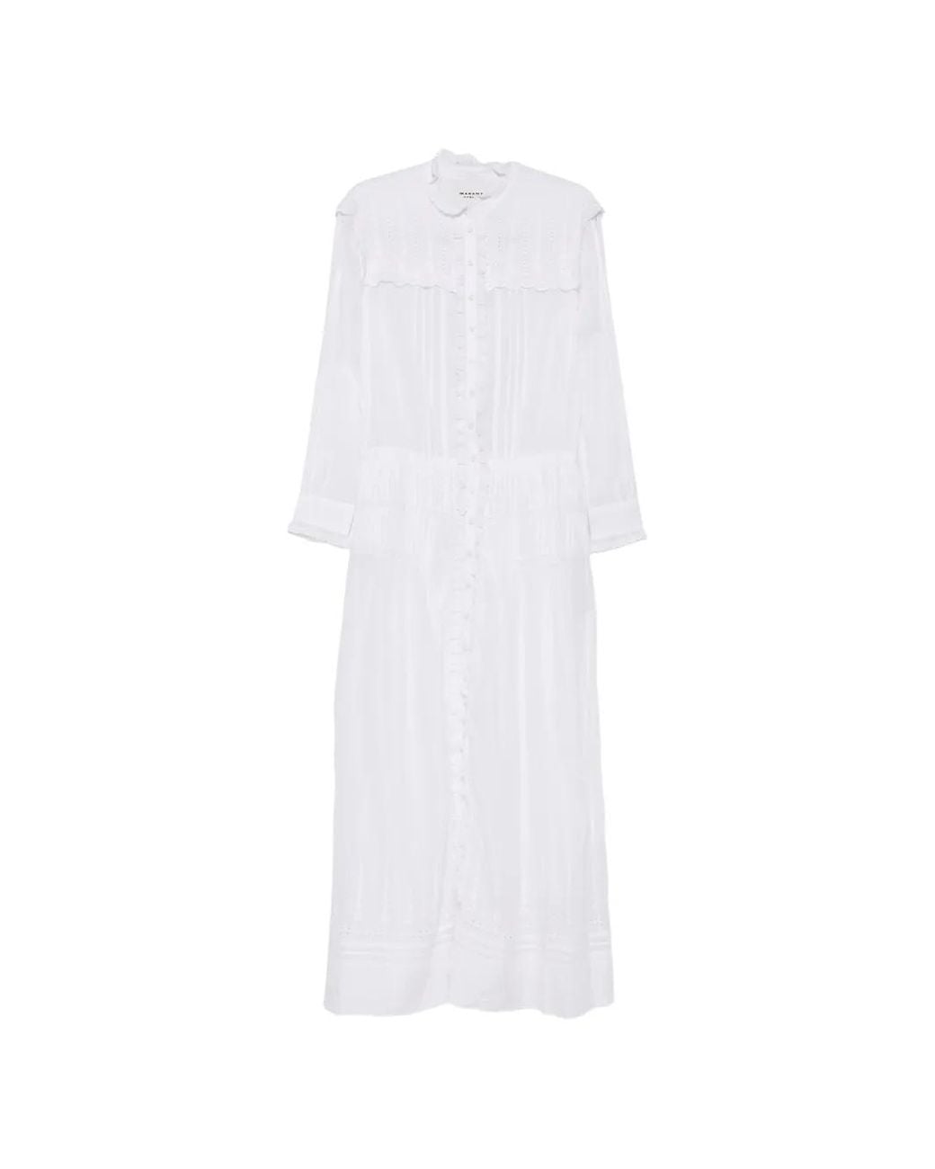 Isabel Marant White Lonie Broderie-Anglaise Maxi Dress