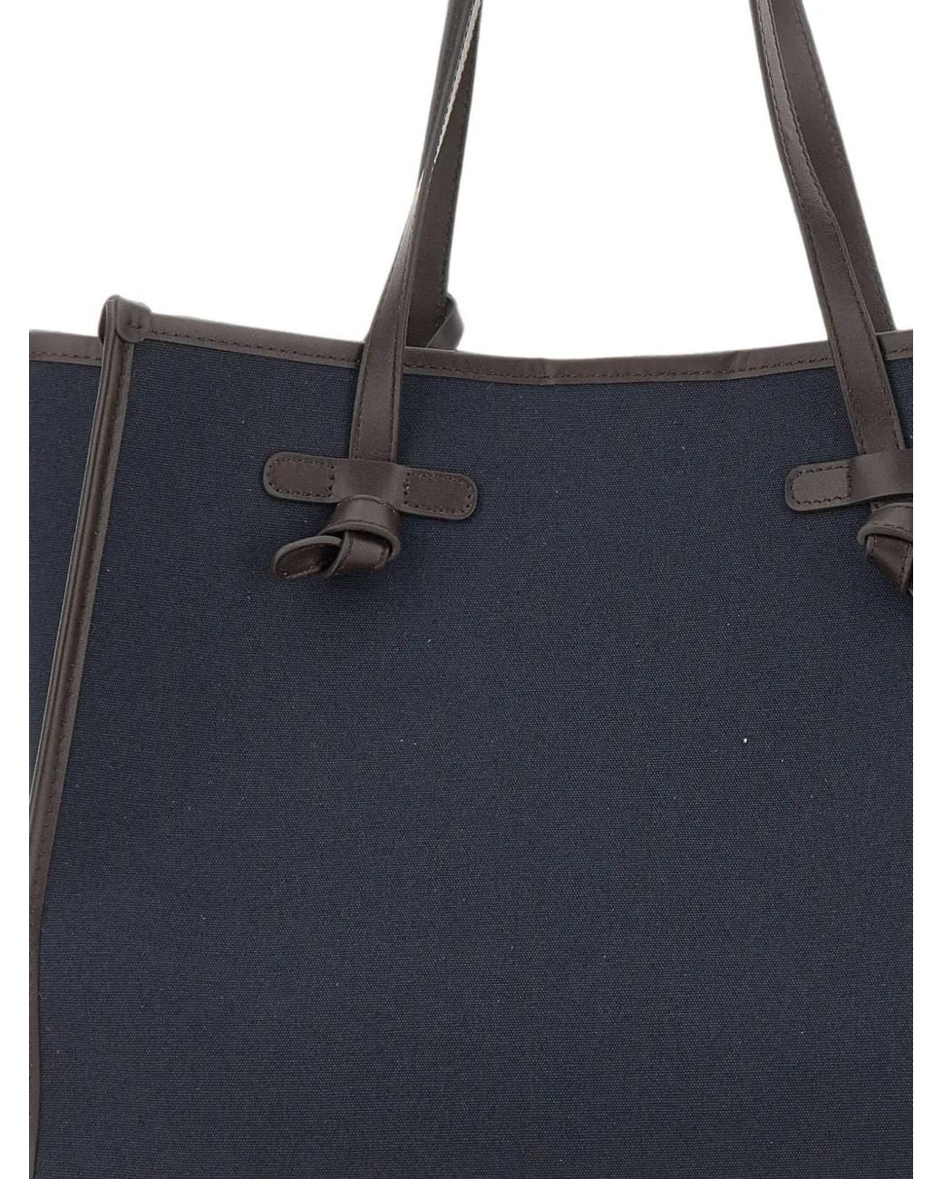 Gianni Chiarini Blue Marcella Leather-Trim Tote Bag