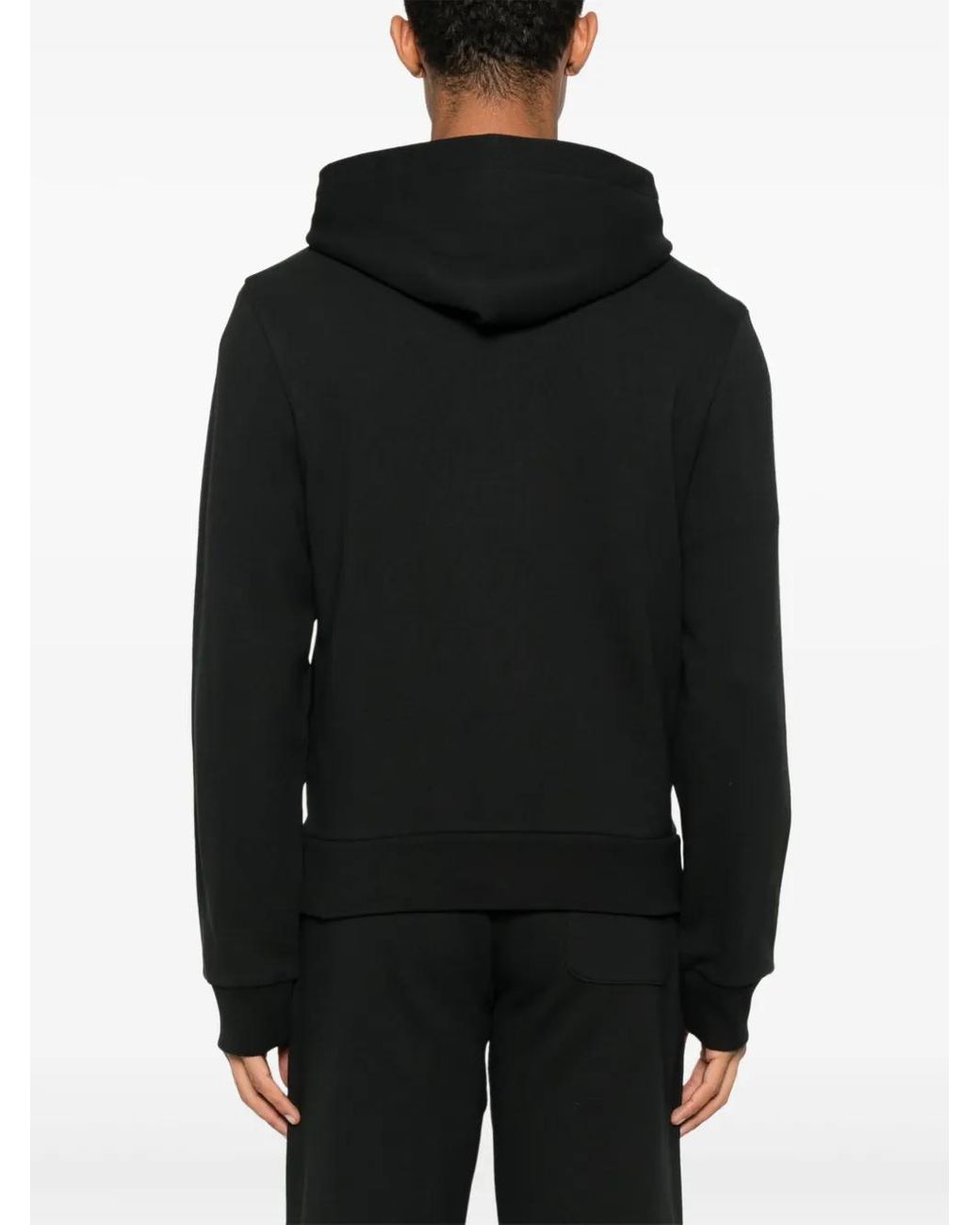 Moncler Black Cotton Hoodie With Logo for men