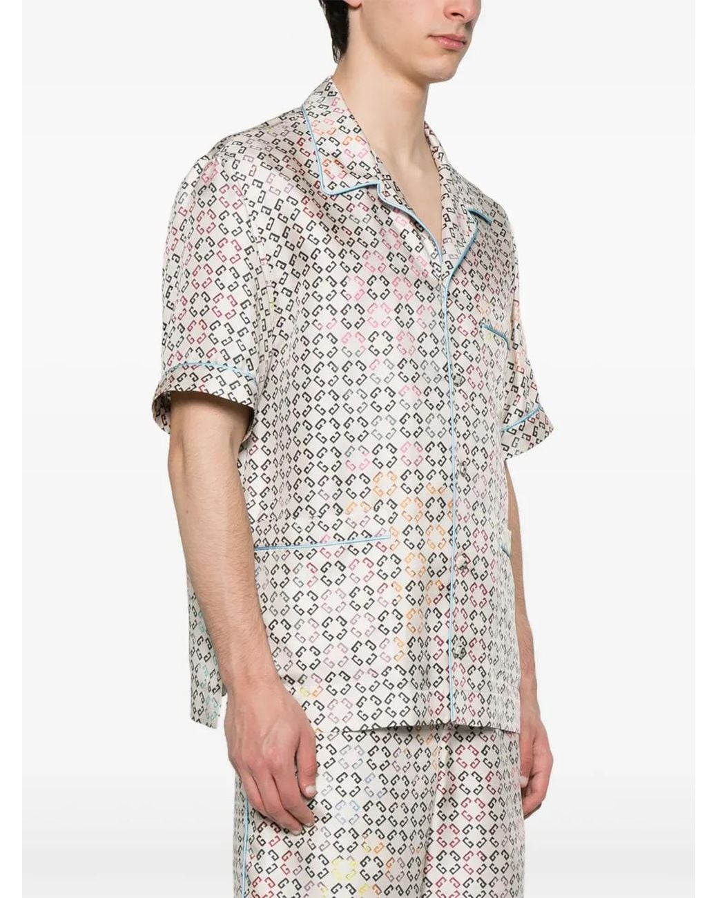 Givenchy White Logo Print Shirt for men