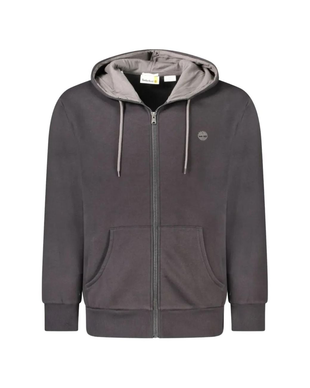 Timberland Gray Zip-Up Drawstring Hoodie for men