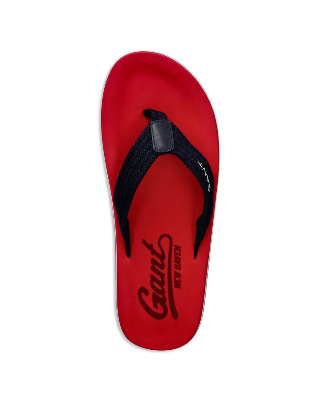 Gant White Logo-Print Striped Flip-Flops for men