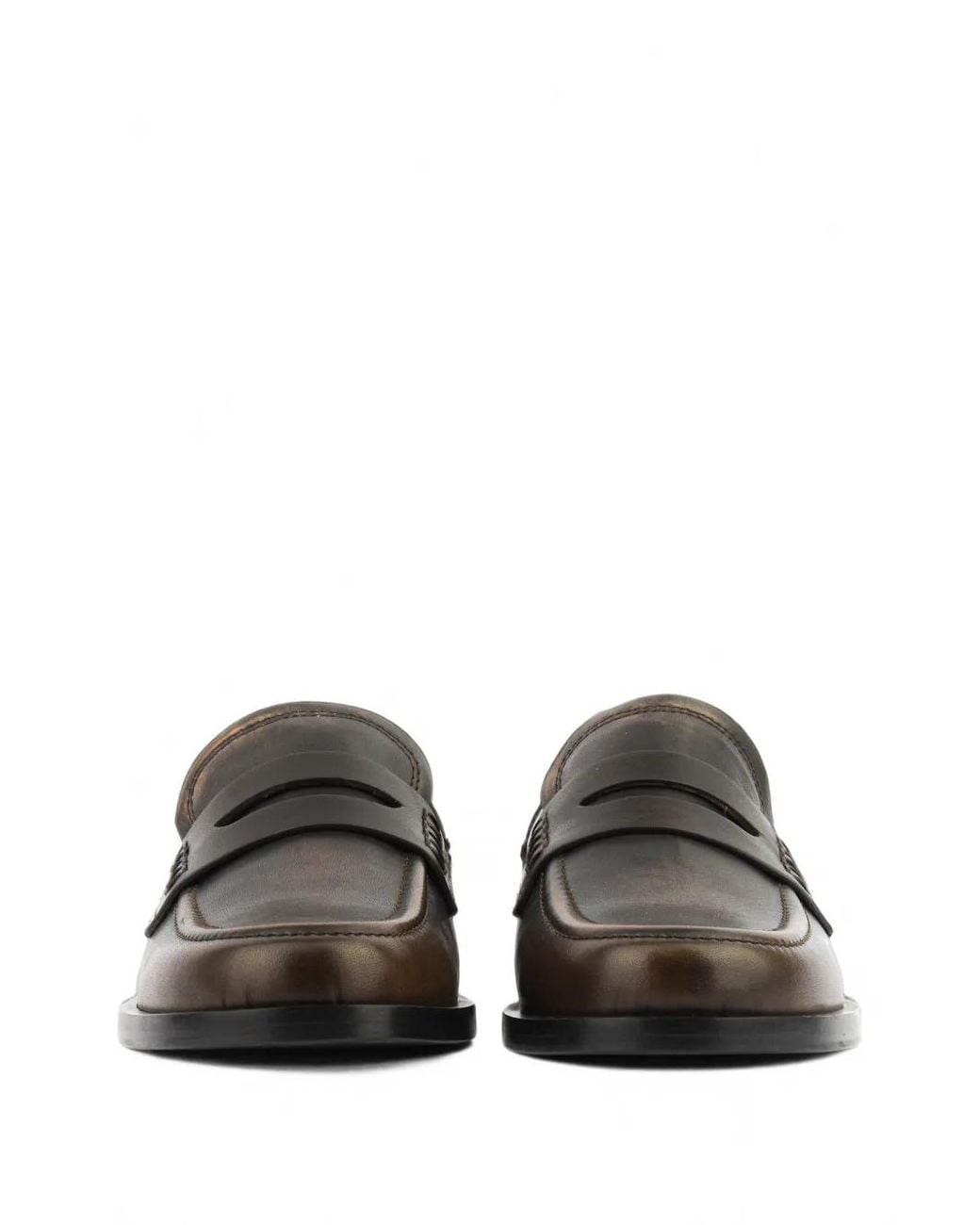 Roberto Festa Brown Caty Brushed Leather Loafers