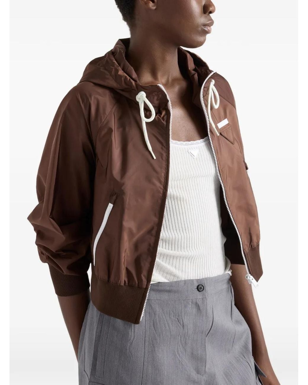 Prada Brown Lightweight Re-Nylon Blouson Jacket