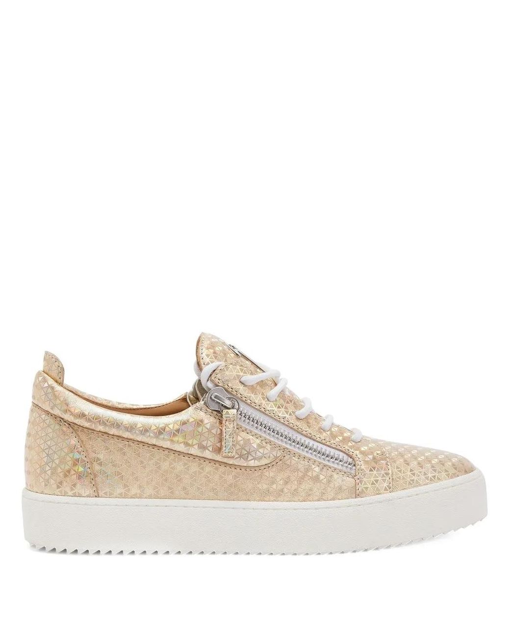 Giuseppe Zanotti Natural Frankie Kaleido Double-Zip Low-Top Sneakers for men