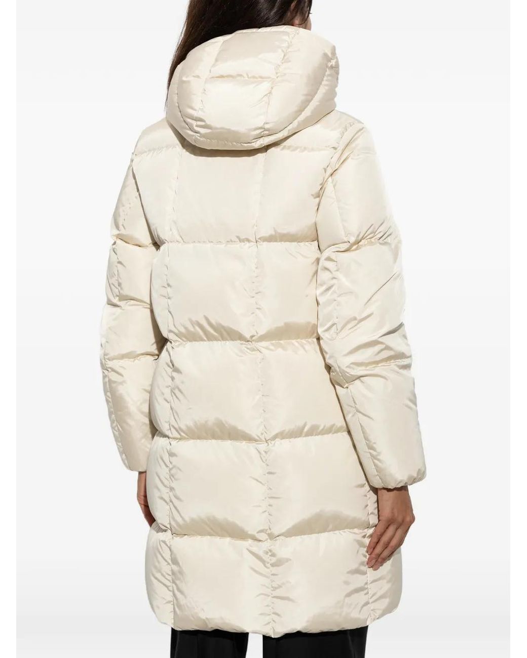Moncler White Little Square Quilted Hooded Coat