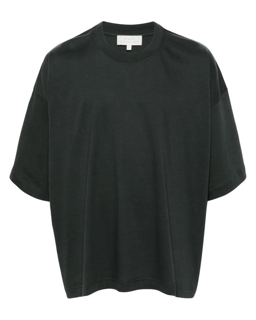 Studio Nicholson Black Logo-Print T-Shirt for men