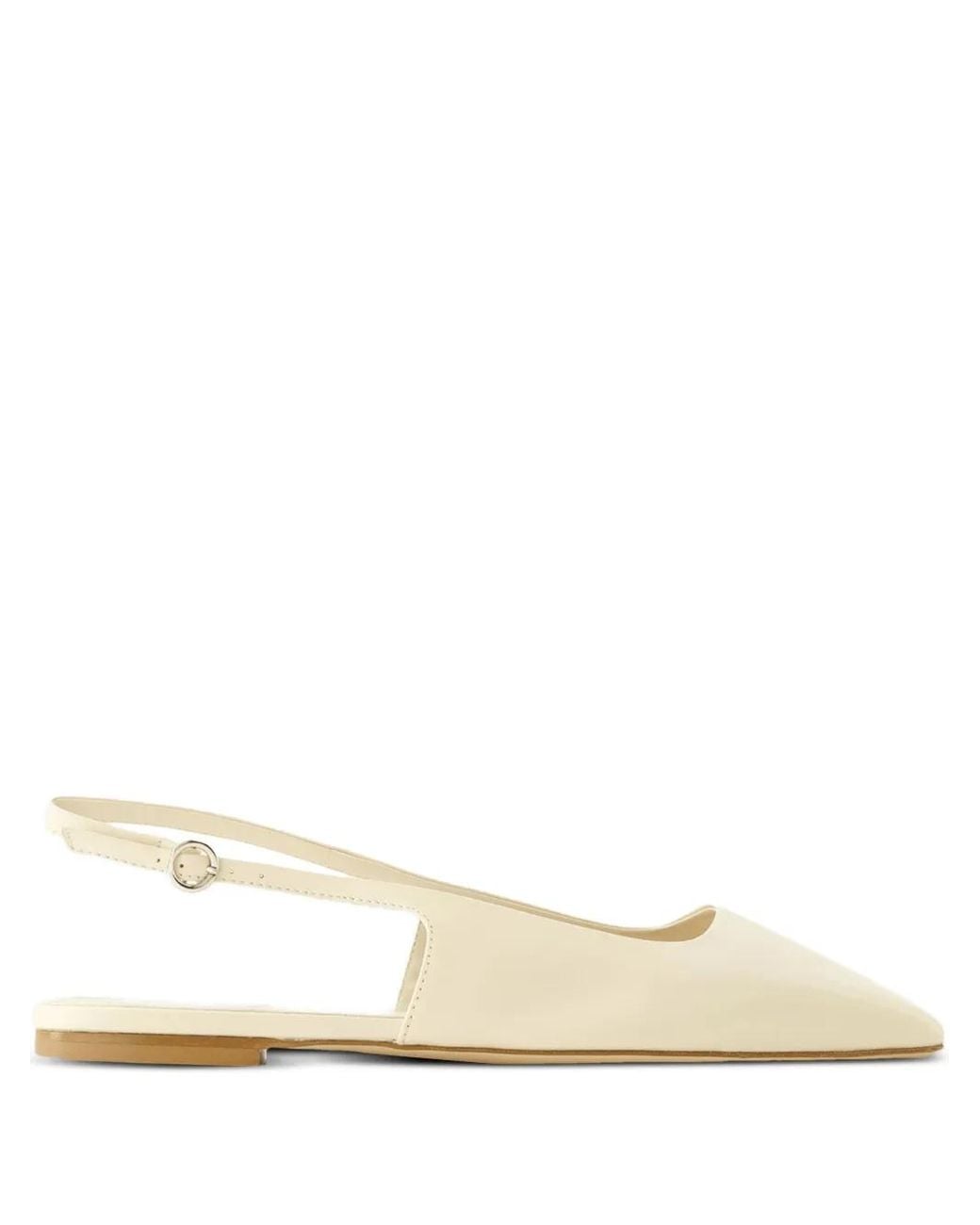 Aeyde Natural Liya Slingback Leather Flat Pumps