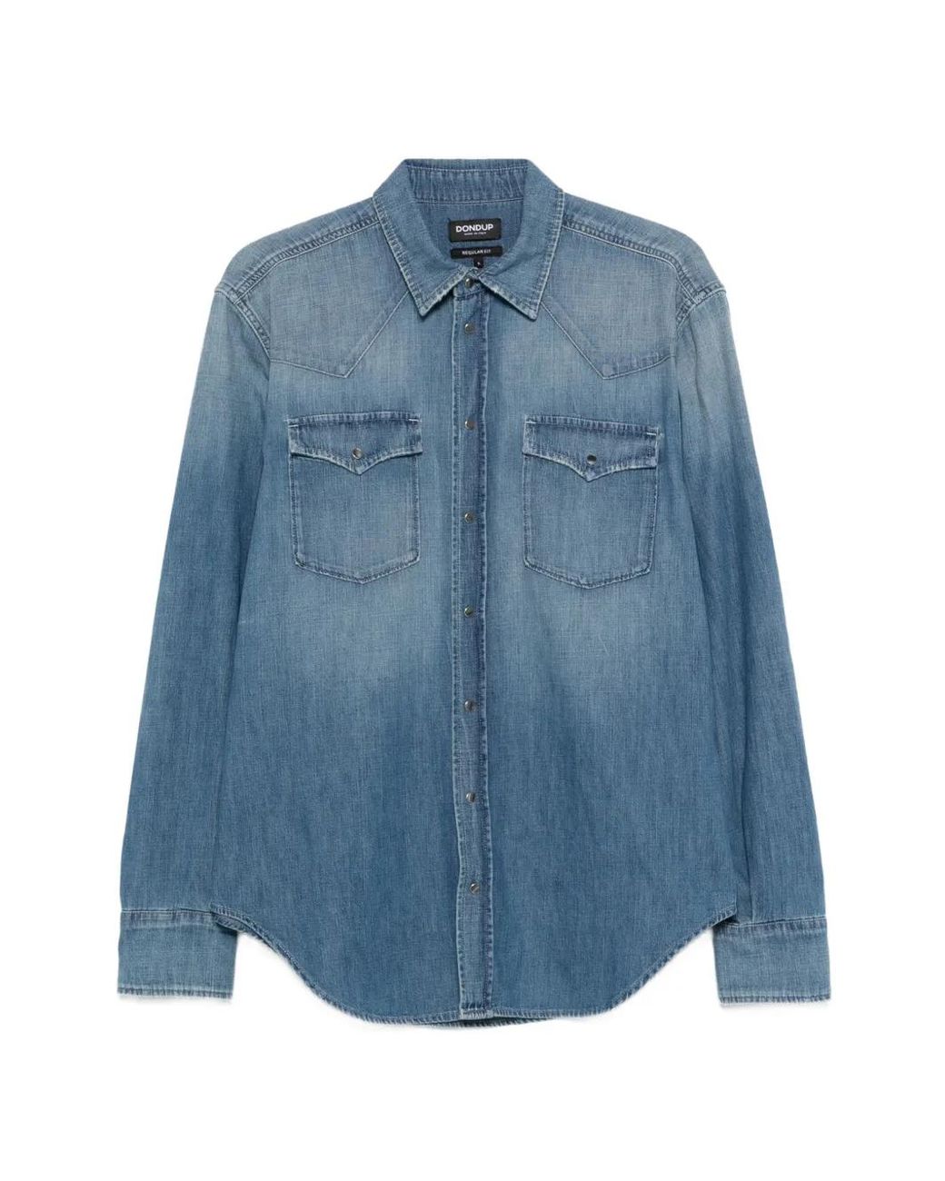 Dondup Blue Chemise À Poche Poitrine for men