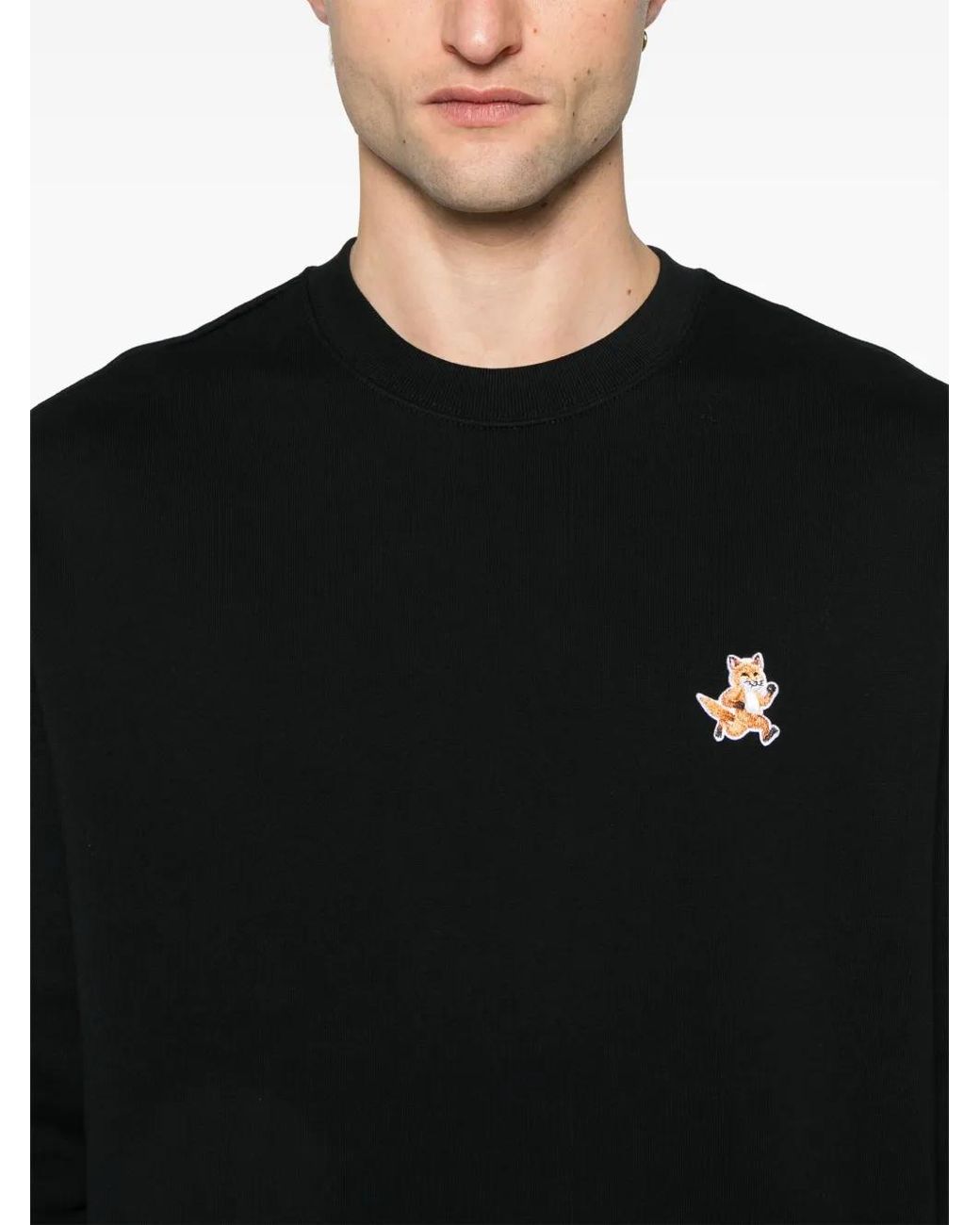 Sweat-shirt de coton à renard rapide Fox Speedy Fox Maison Kitsuné pour homme en coloris Black