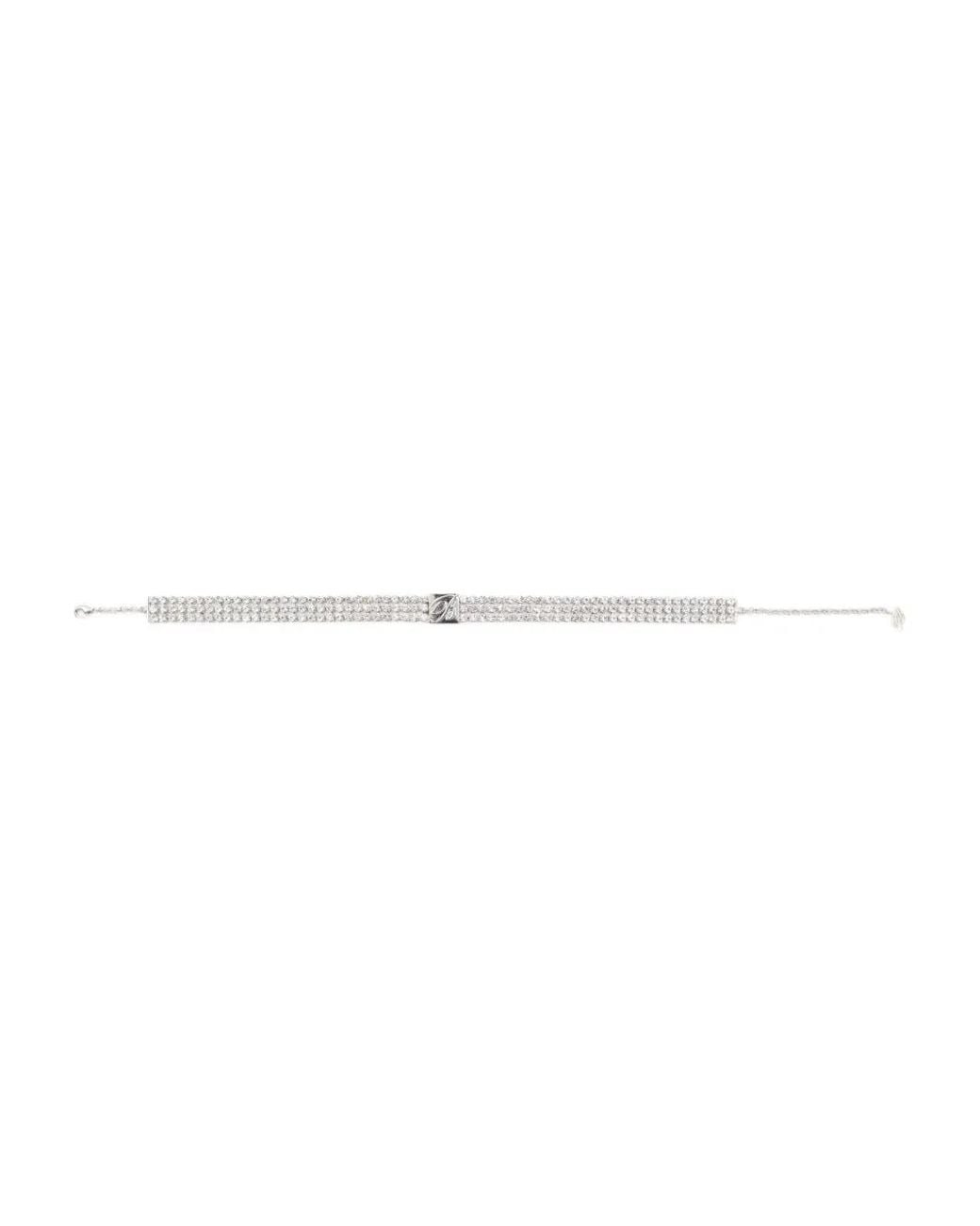Blumarine White Crystal-Embellished Necklace