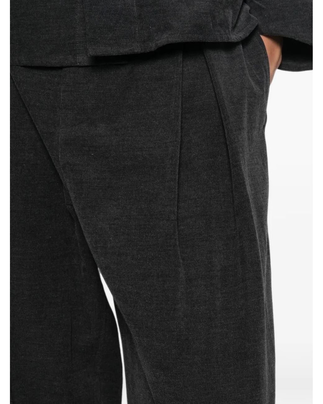 SOH Black Pantalon En Velours Côtelé