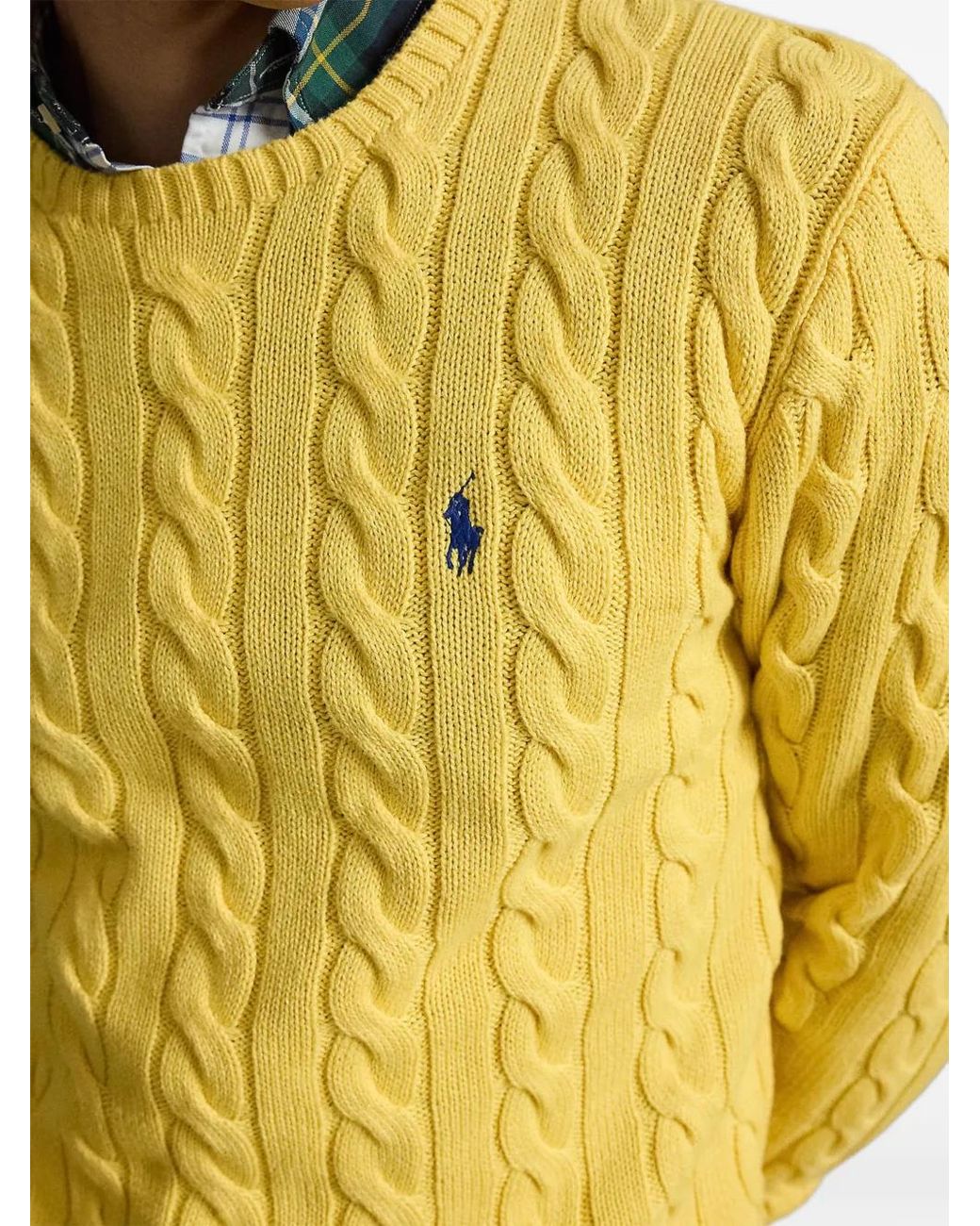 Polo Ralph Lauren Yellow Cable-Knit Cotton Sweater for men