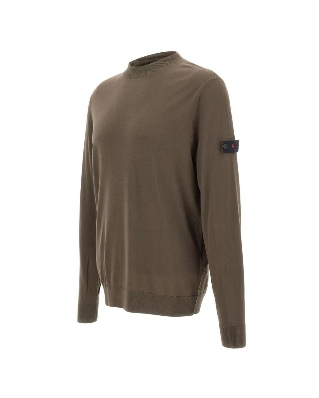 Peuterey Gray Logo-Patch Crew-Neck Sweater for men