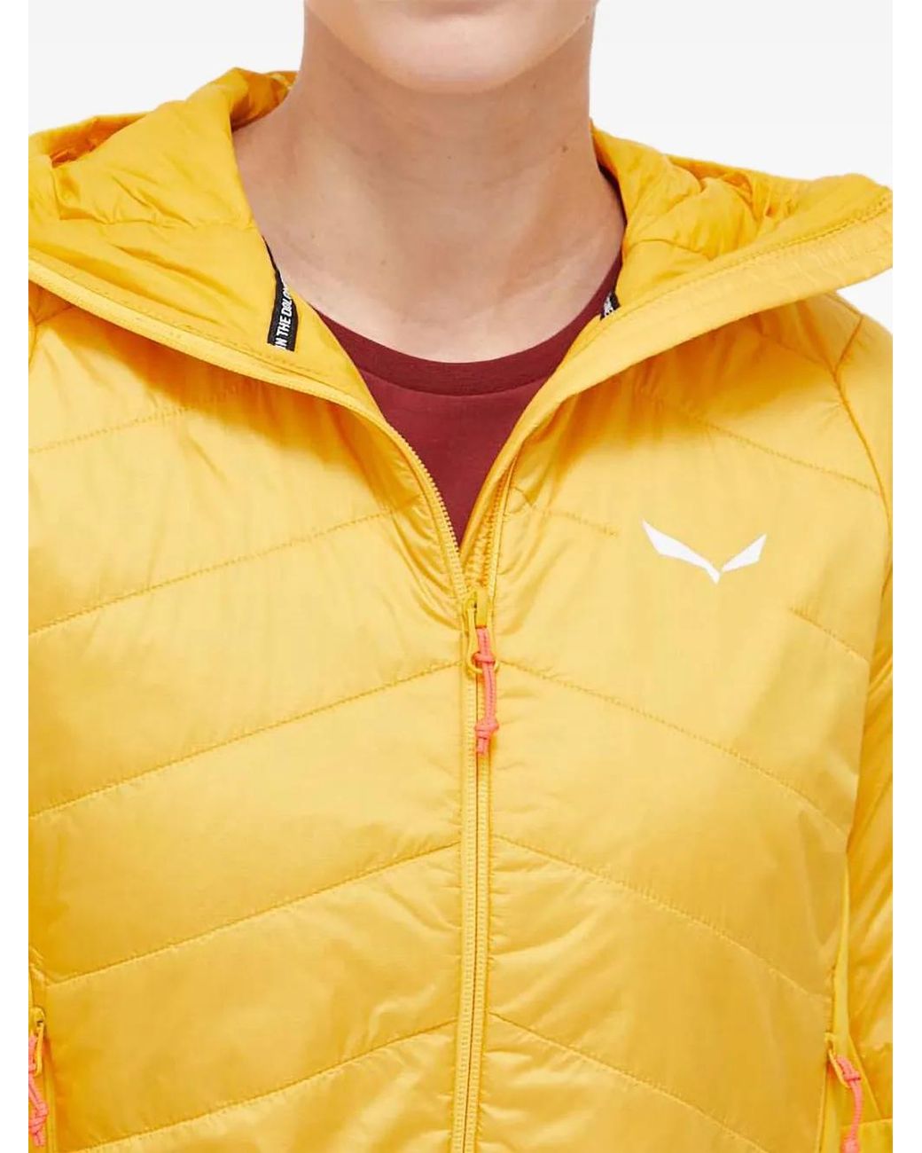 Salewa Yellow Quilted Hooded Performance Jacket
