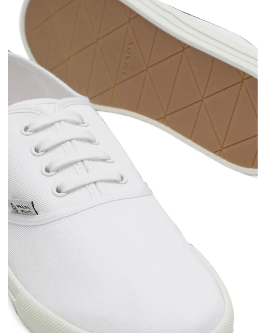 Baskets Drill À Lacets Prada en coloris White