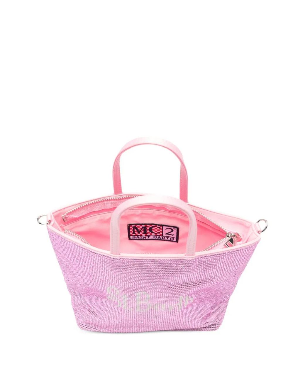 Mc2 Saint Barth Pink Mini Strass Tote Bag