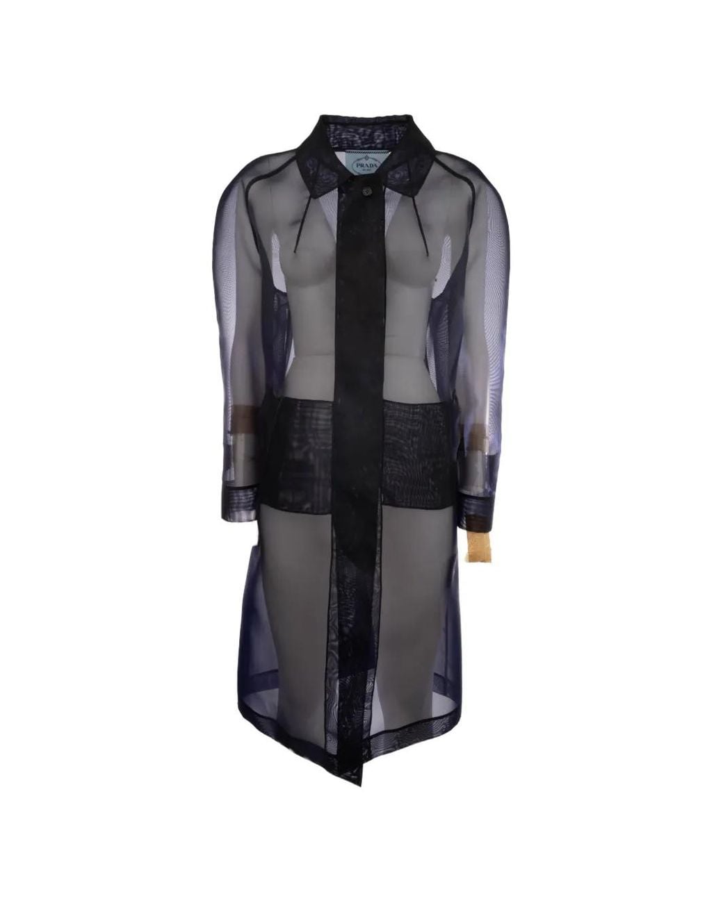 Prada Blue Single-Breasted Crinoline Coat