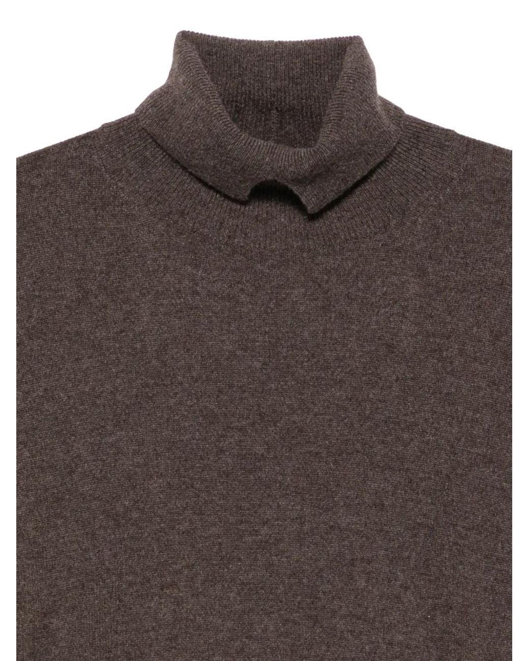 Vanisé Brown Turtleneck Button-Cuff Sweater