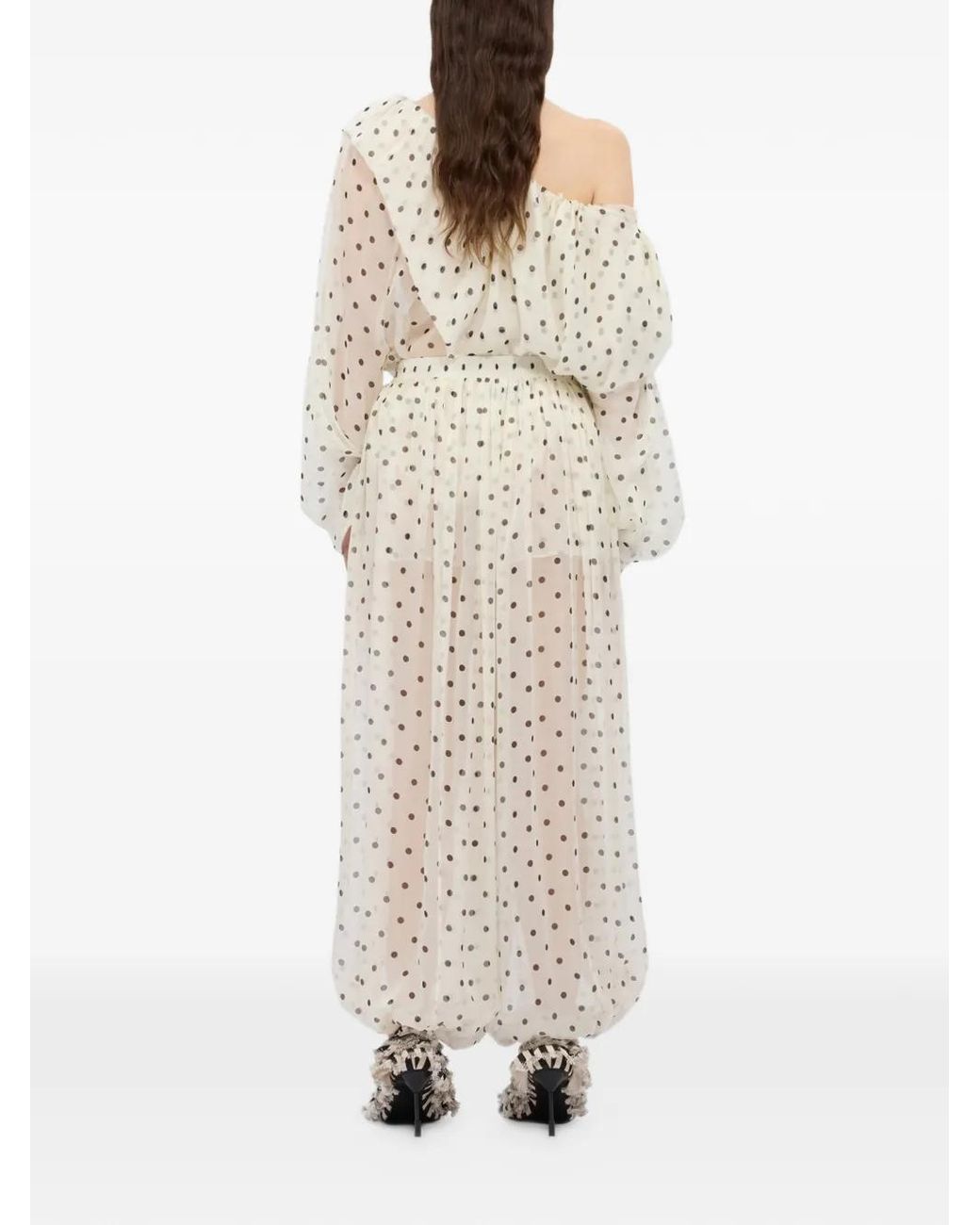 MSGM White Hose Mit Polka Dots