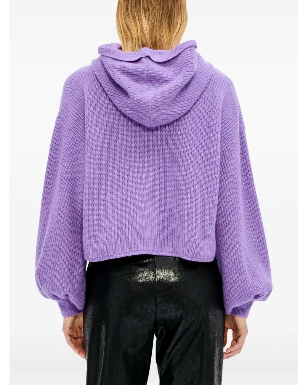 MSGM Purple Balloon-Sleeve Hoodie
