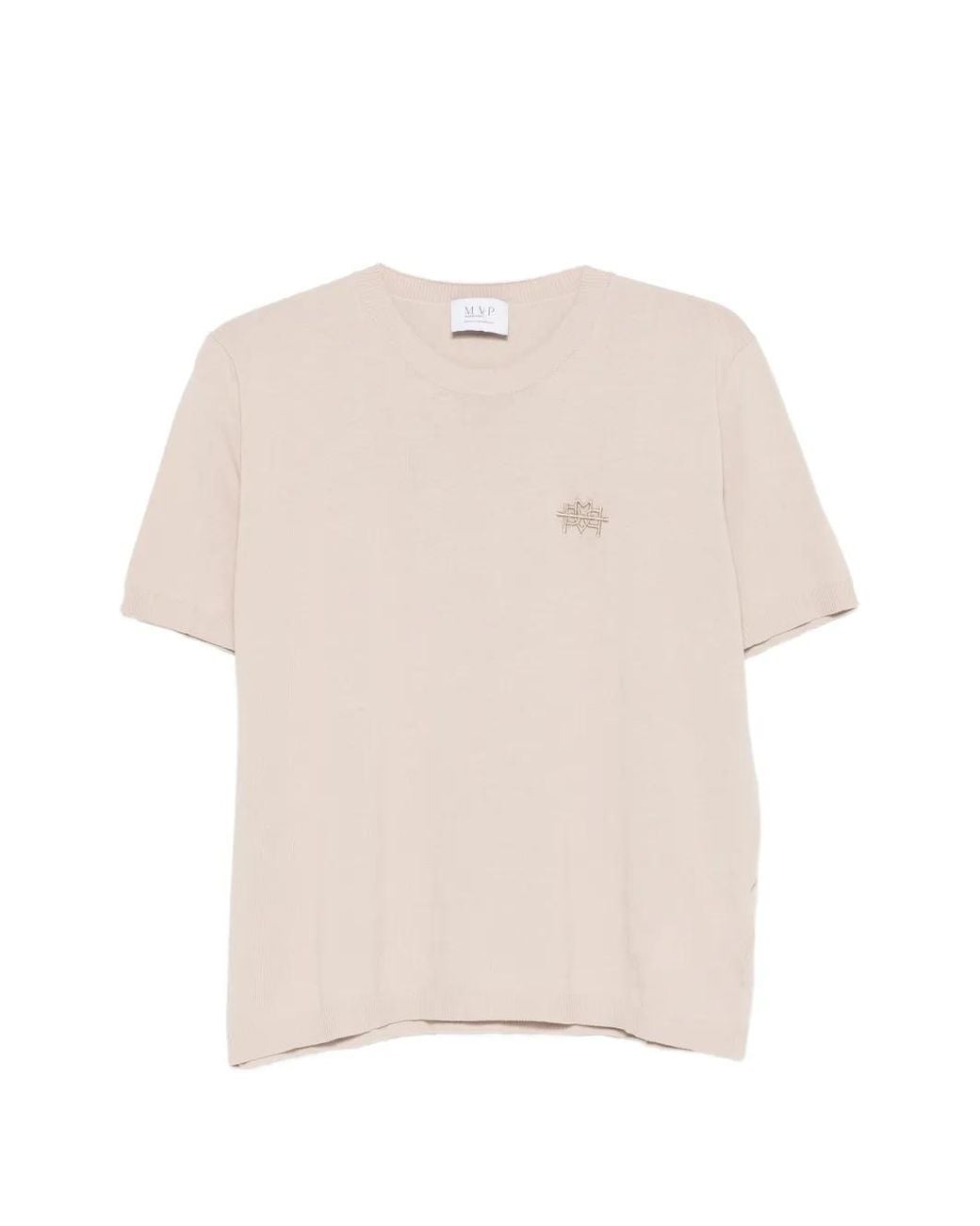 MVP WARDROBE Natural Embroidered T-Shirt