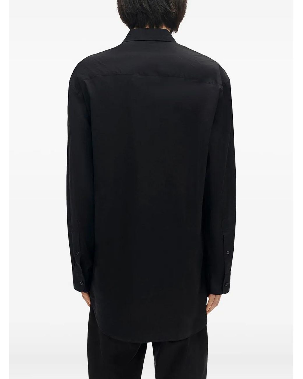 Ann Demeulemeester Black Draped Cotton Shirt for men