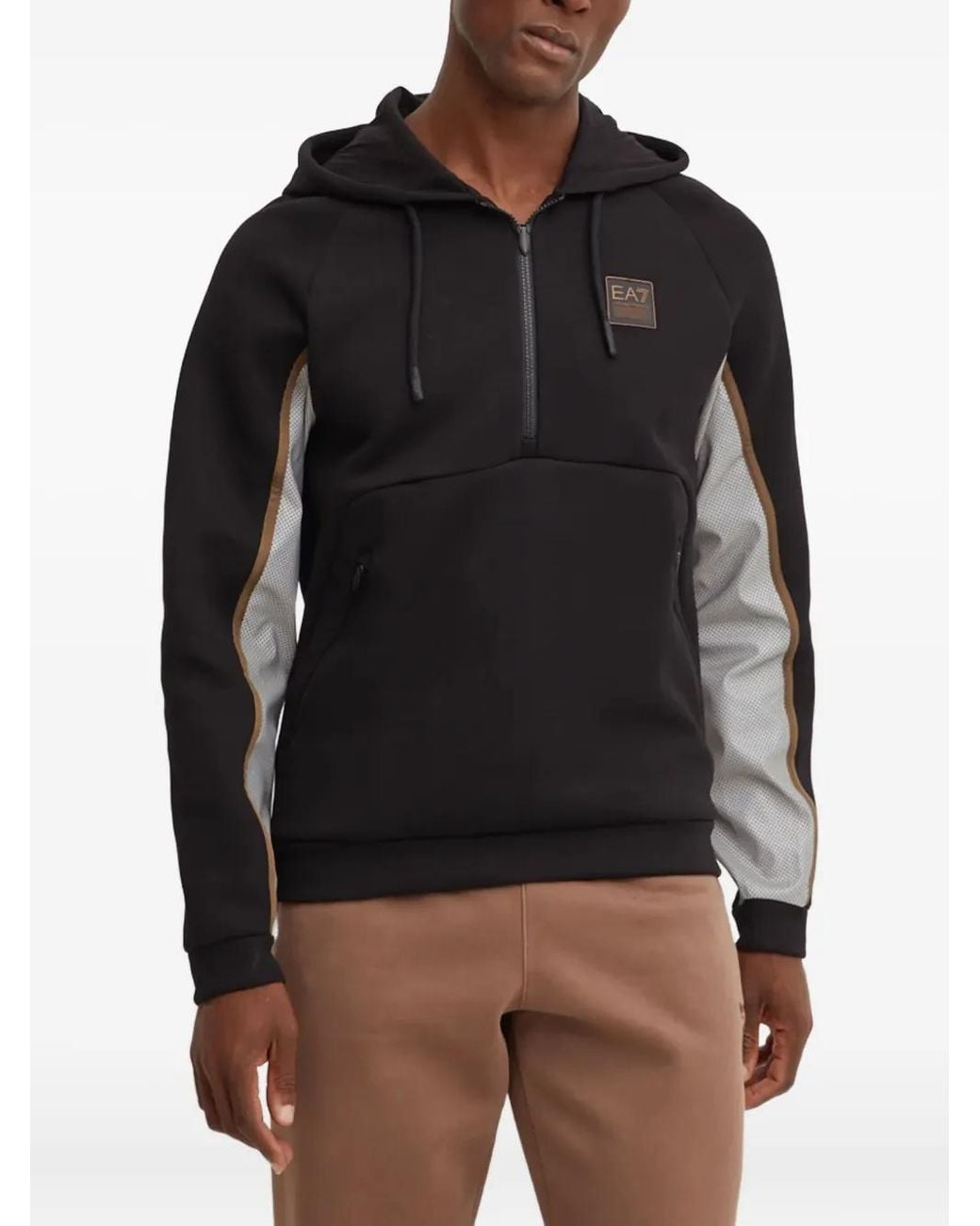 EA7 Hoodie Mit Logo-Patch in Black für Herren