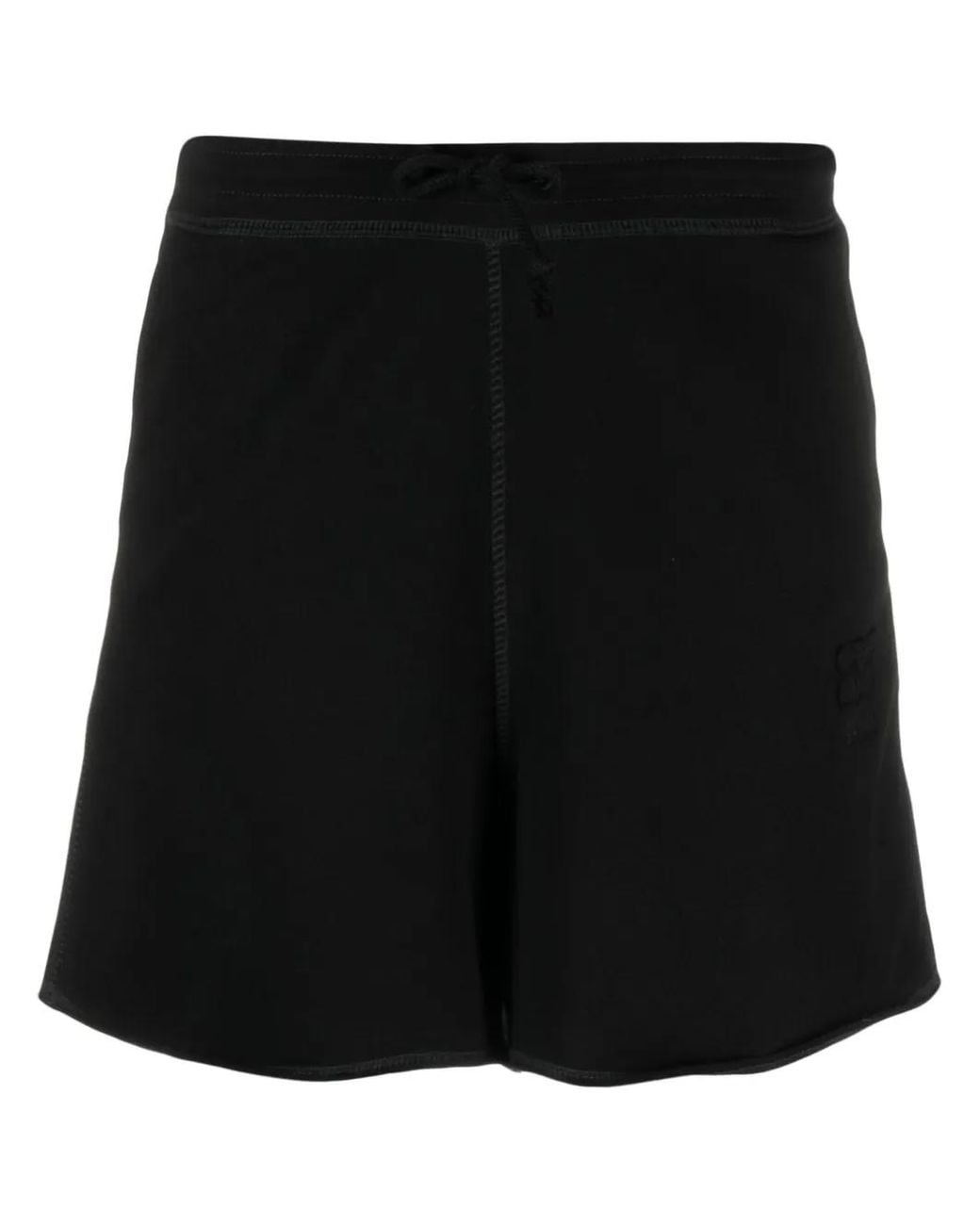Ganni Black Drawstring Organic Cotton Shorts