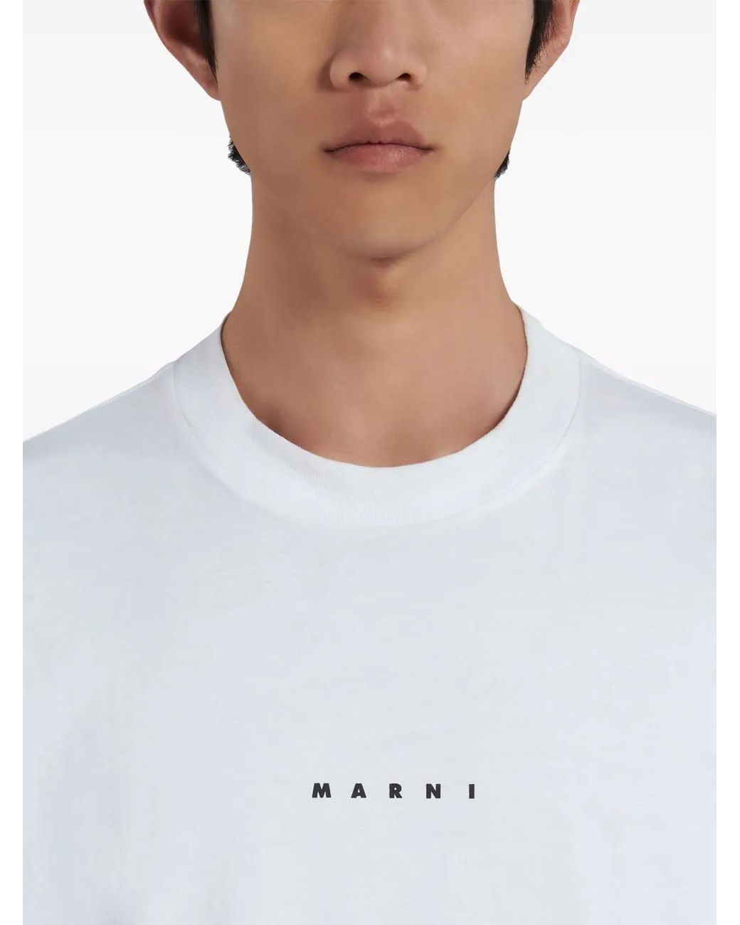 Marni White T-Shirt With Print for men