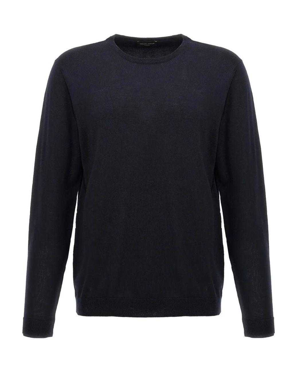 Roberto Collina Blue Crew-Neck Merino-Wool Sweater for men