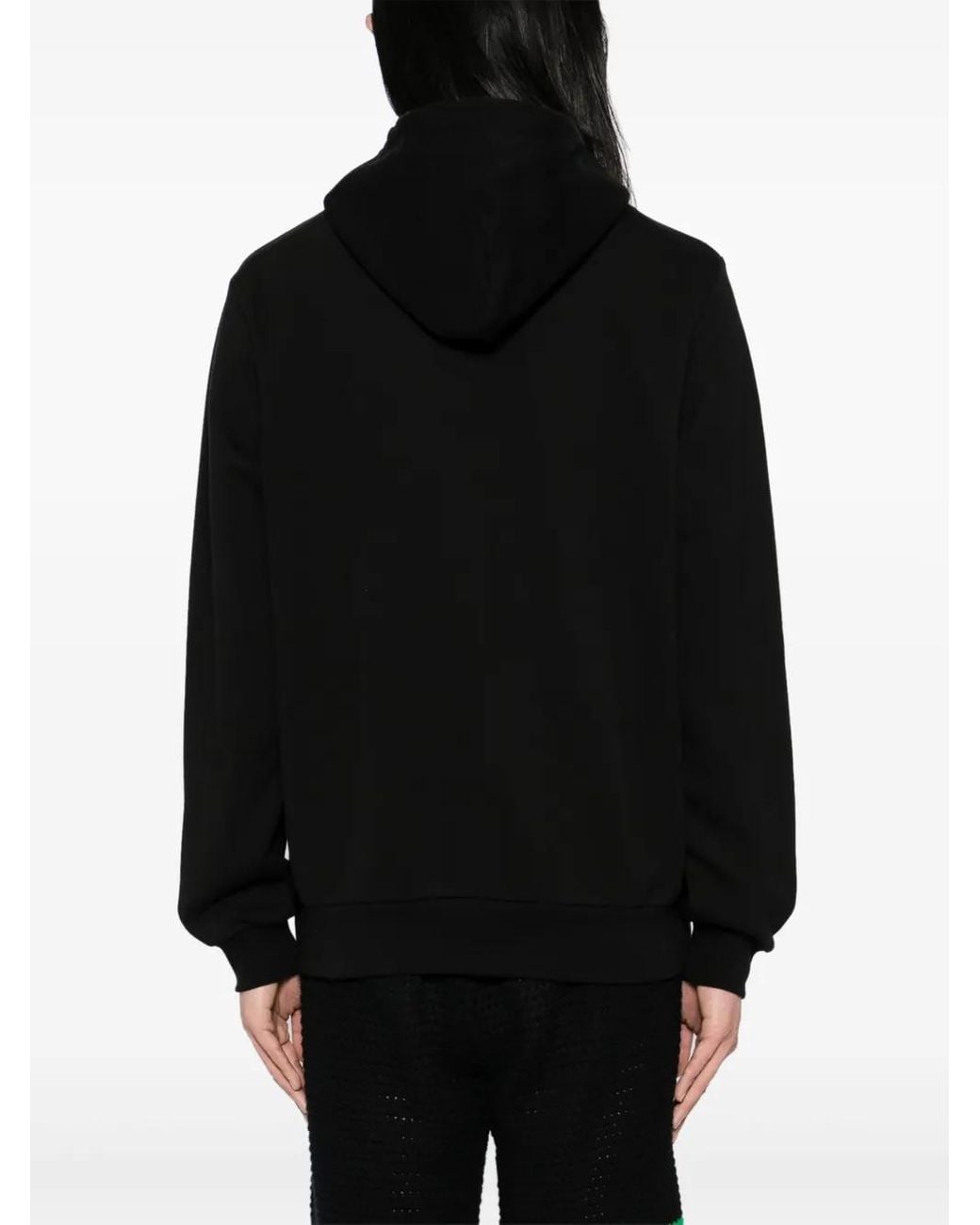 Lacoste Black Classic Fit Zip-Up Fleece Hoodie for men