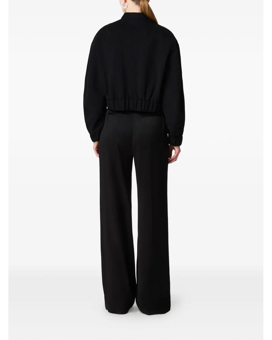 Another Tomorrow Cropped Bomberjack in het Black