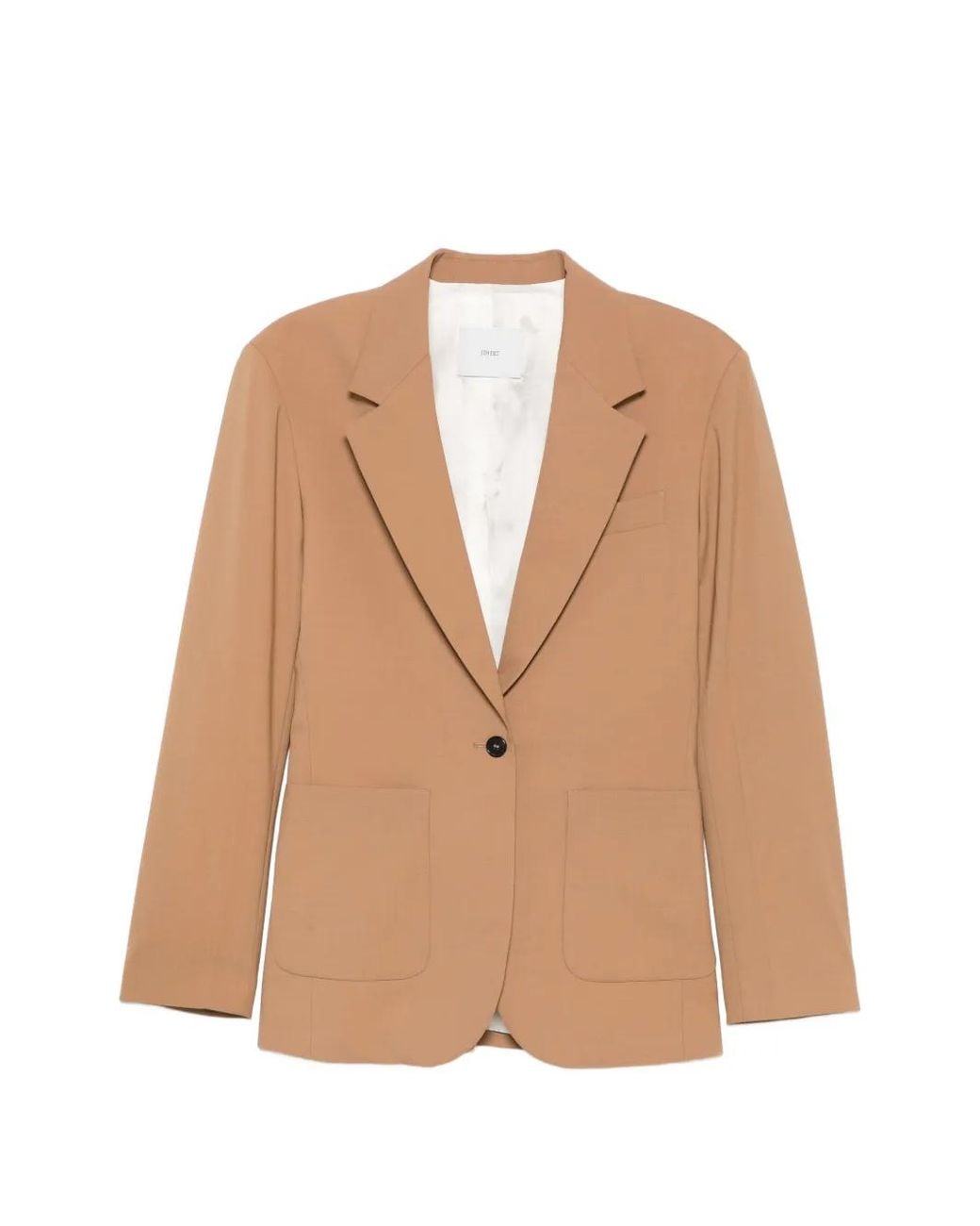 Blazer Con Bolsillos De Parche Covert de color Natural