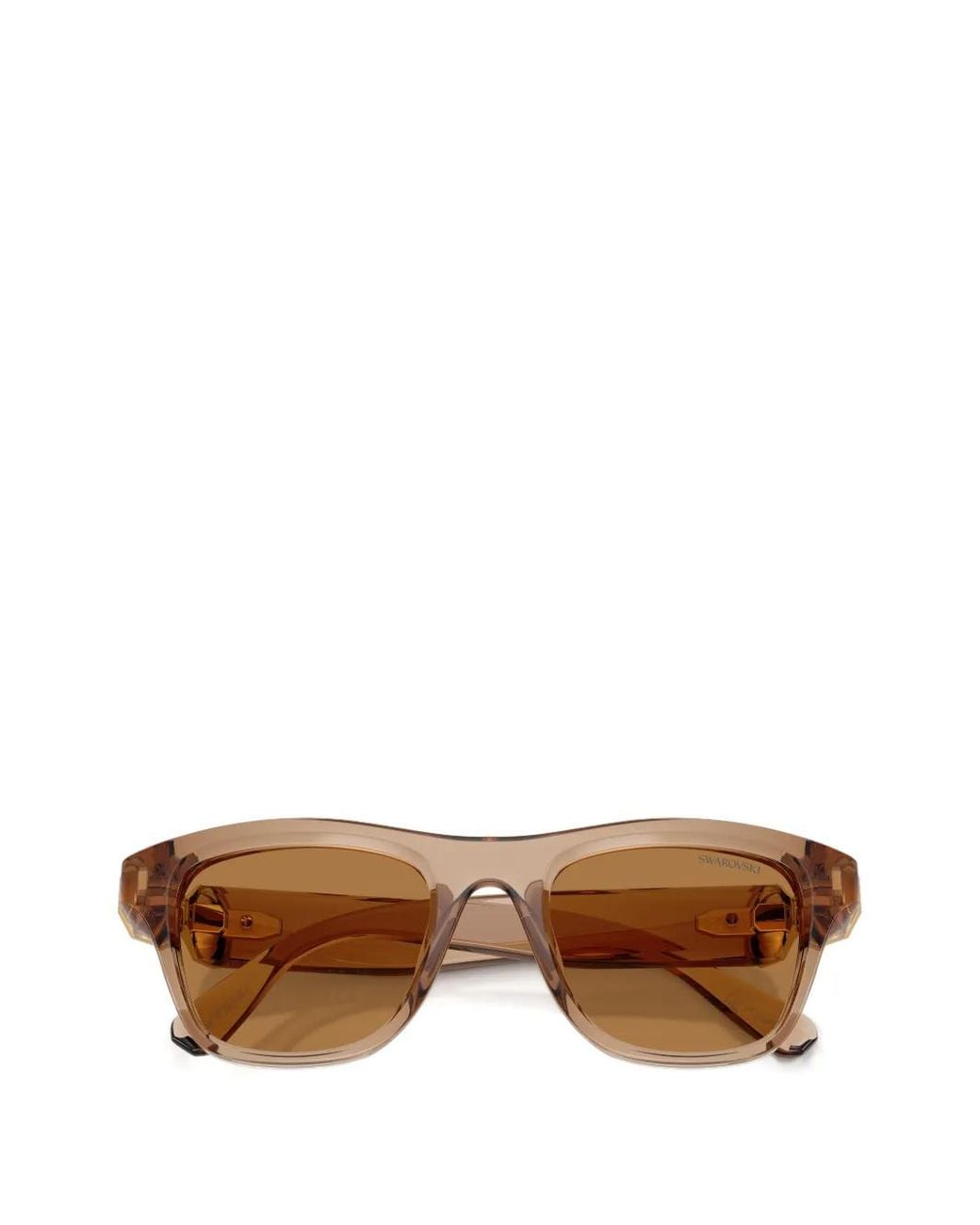 Swarovski Brown Crystal-Embellished Square-Frame Sunglasses