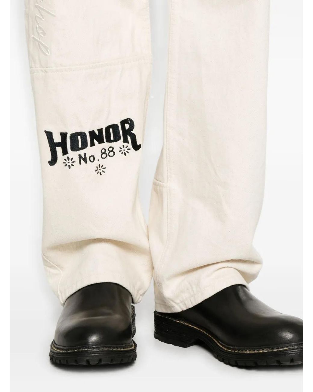 Honor The Gift White Logo-Print Trousers for men