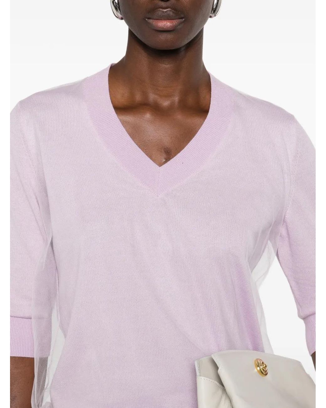 Fabiana Filippi Pink V-Neck Top