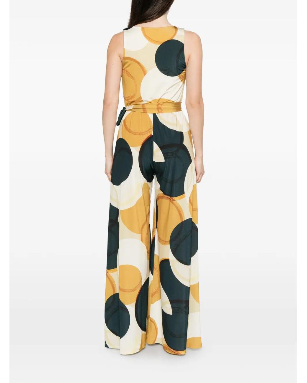 LE_RJTANGE® White Abstract-Print Jumpsuit