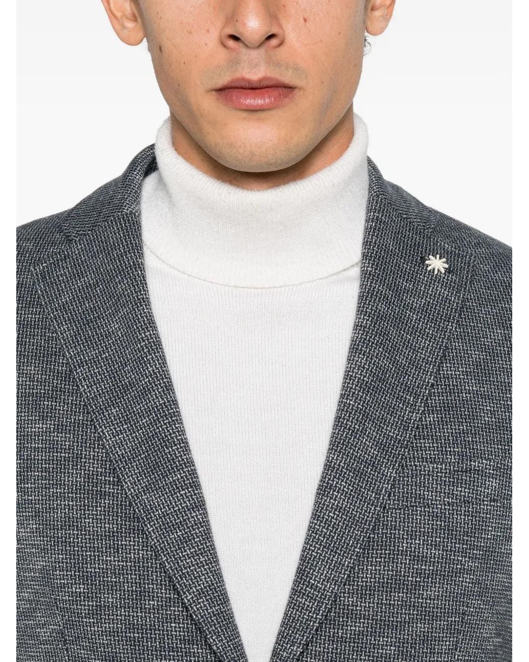 Manuel Ritz Gray Patterned Blazer for men