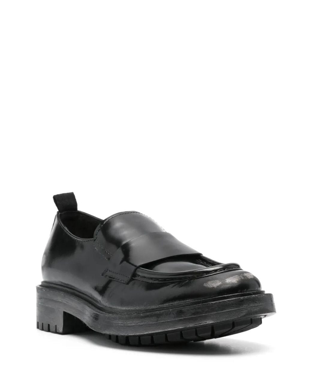 Moma Black Distressed Loafers