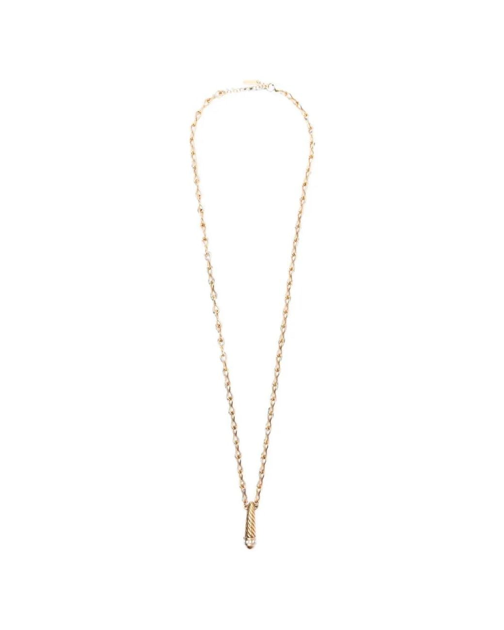 Raquel Diniz White Crystal-Embellished Chain Necklace