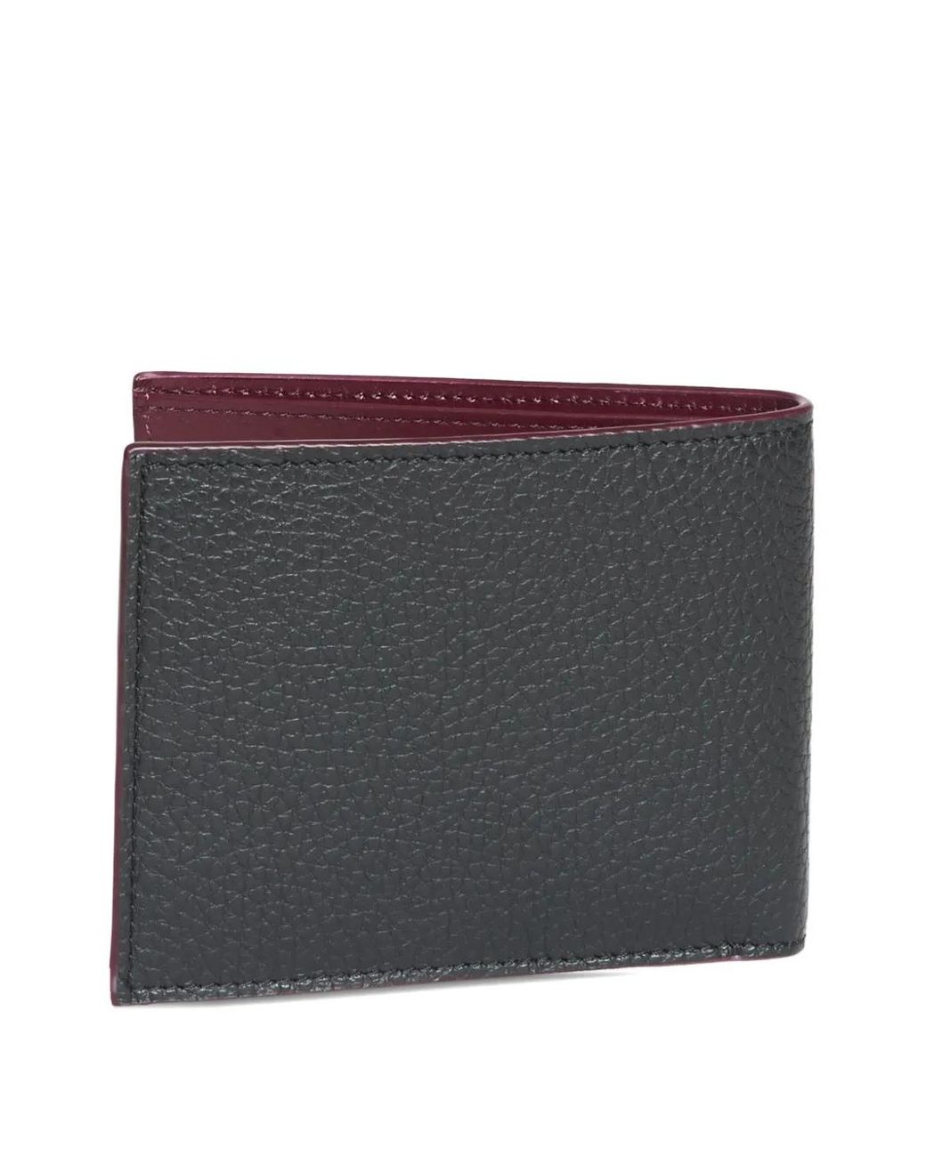 Orciani Black Grainy Leather Bifold Wallet for men