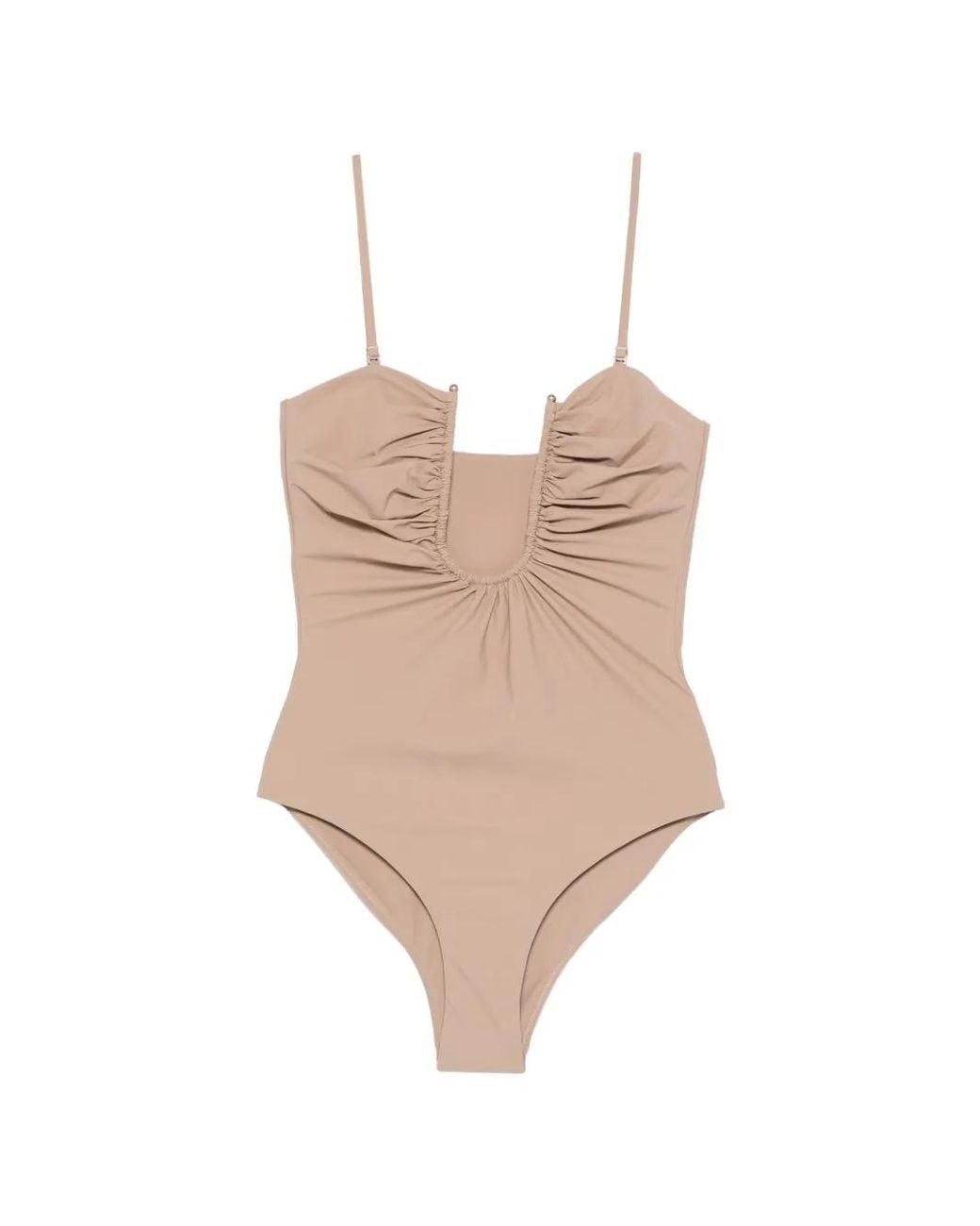 Christopher Esber Natural Ruched One-Piece Swimsuit